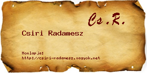 Csiri Radamesz névjegykártya
